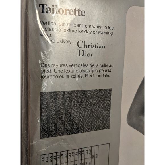 Christian Dior Tailorette 4369 Plum Violet Pin Stripe Texture Tights Size 2 NEW - Picture 8 of 12